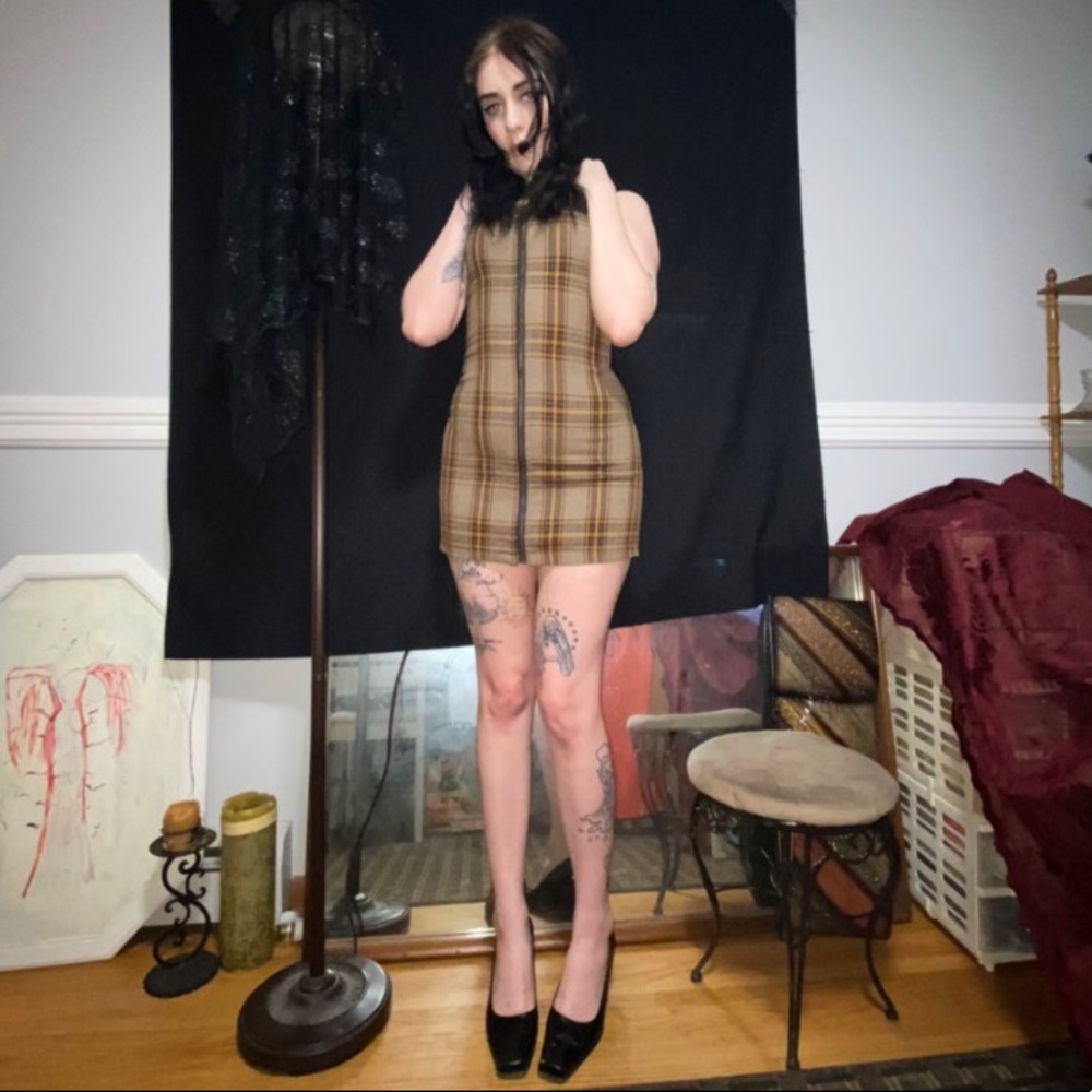 Rare plaid valfre mini dress 💛🧡💛